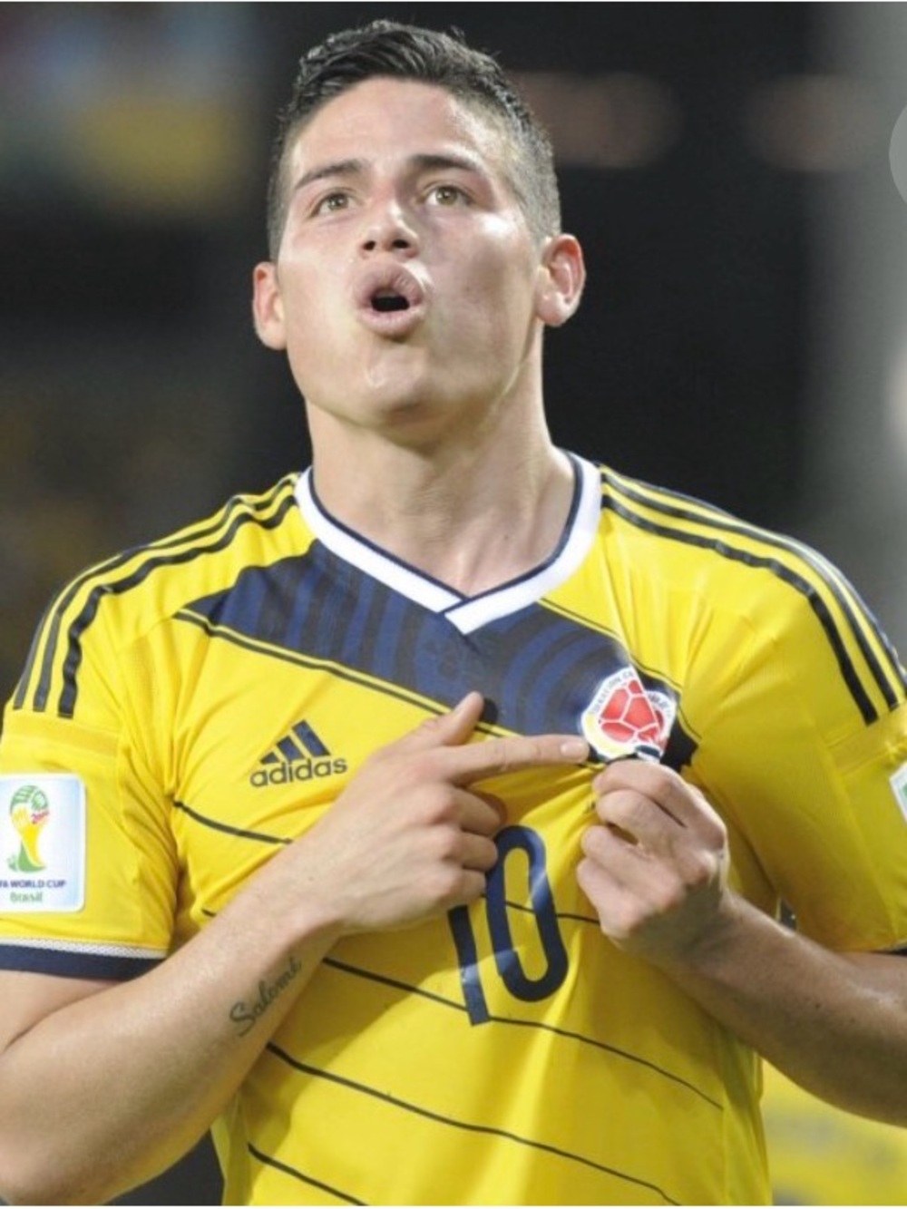 adidas Yellow Colombia #10 James R Soccer Jersey Retro 2014 🔥⚽️